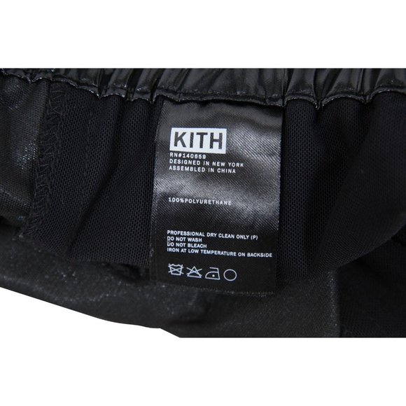 Kith Men Cargo Jogging Pants Size Small Gloss Black Logo Stretch Track Trousers - Picture 10 of 12